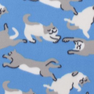 Cats on Blue Blizzard Fleece Fabric