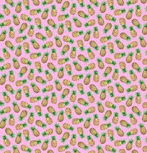 Fabric Traditions Pineapples on Pink Novelty Cotton Fabric