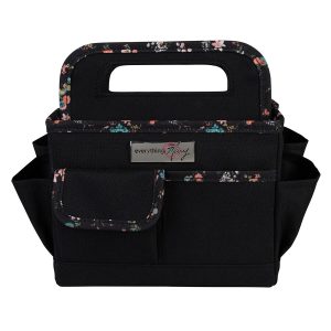 Everything Mary 9 Floral on Black Collapsible Craft Caddy