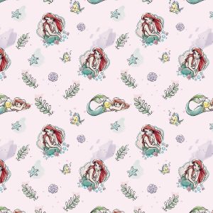Little Mermaid Flounder Sea Cotton Fabric