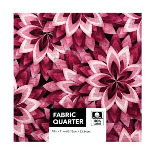 18 x 21 Pink Geometric Floral Cotton Fabric Quarter by Keepsake Calico