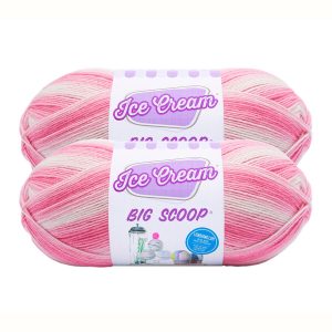 Lion Brand Ice Cream Big Scoop Light Weight Acrylic Yarn 2 Bundle