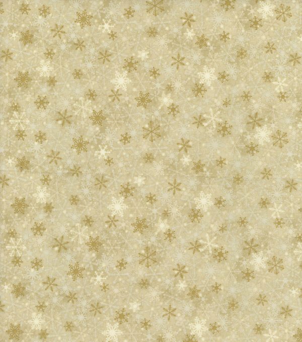 Brown Packed Snowflakes Christmas Cotton Fabric
