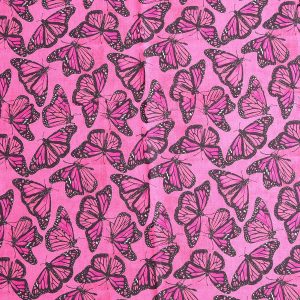 Bright Pink Butterfly Cotton Fabric by Keepsake Calico - 1
