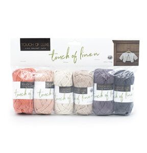 Lion Brand Touch Of Linen Earth 39yds Worsted Cotton Yarn 6 Bundle