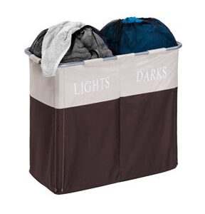 Honey Can Do 25 x 21.5 Brown   Taupe Dual Compartment Laundry Hamper