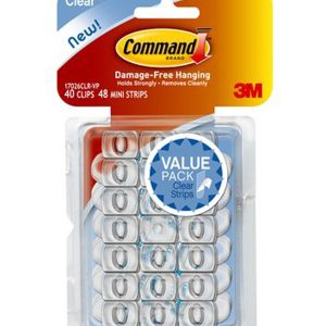 Command 88ct Clear Decorating Hooks   Mini Strips
