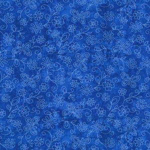 Fabric Traditions Flowers on Royal Cotton Fabric by Keepsake Calico