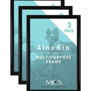 MCS Industries Single Image 3 pk Multipurpose Frames 4 x6  Black - 1