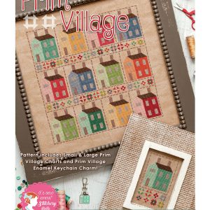 It s Sew Emma Cross Stitch Pattern Prim Village with Enamel Charm