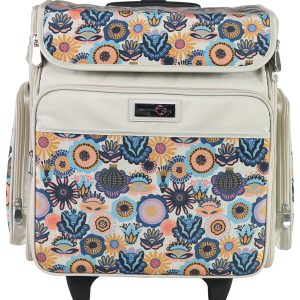 Everything Mary 15.5 Floral Collapsible Rolling Craft Bag