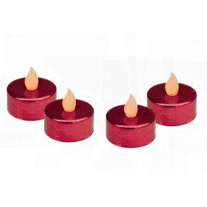 Northlight 4ct LED Metallic Red Tealights