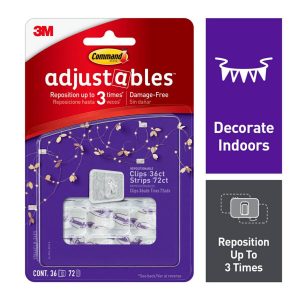 Command 108ct Mini Adjustable Decorating Clips   Strips