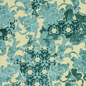 Green Inspired Damask Heather Luxe Fleece Fabric