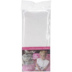 Charles Craft 12 x 11 Blank White Velour Toddler Bib Embroidery Fabric