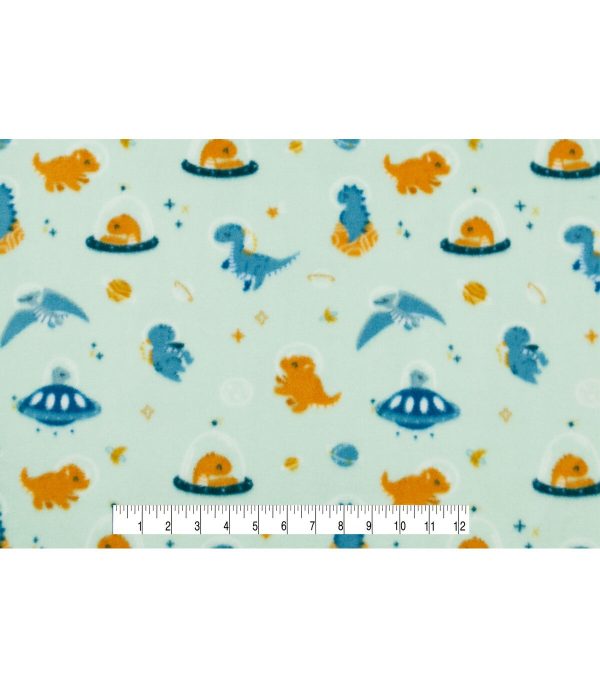 Dinosuars in Space Anti Pill Fleece Fabric - Image 4