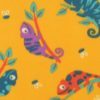 Chameleons On Yellow Blizzard Fleece Fabric