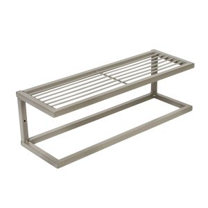 Honey Can Do 16 x 5 Satin Nickel Slatted Bath Shelf With Towel Bar - 1
