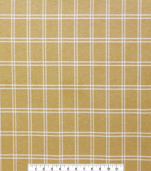 Super Snuggle Mustard Plaid Flannel Fabric - Image 2