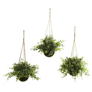 Nearly Natural Eucalyptus, Maiden Hair   Berry Hanging Basket