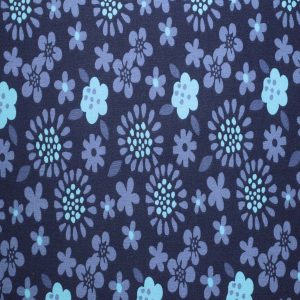 Floral Medallions on Dark Blue Cotton Fabric by Quilter s Showcase