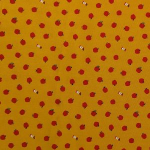Apples On Yellow Novelty Cotton Fabric by POP!
