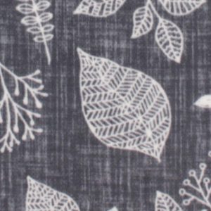 Sketched Leaves on Gray Anti Pill Plush Fleece Fabric