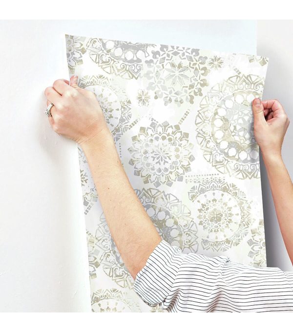 RoomMates Wallpaper Tan   Blue Bohemian - Image 8