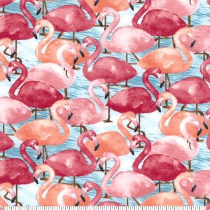 Flamingo Friends Novelty Cotton Fabric