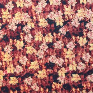Fall Burgundy Leaves Cotton Fabric