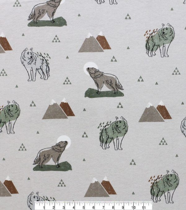 Super Snuggle Mountain Wolf Flannel Fabric - Image 2