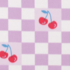 Purple Cherry Check Blizzard Fleece Fabric