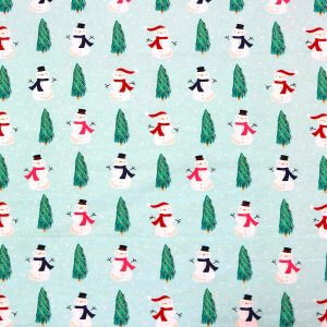 Snowman   Trees Super Snuggle Christmas Flannel Fabric