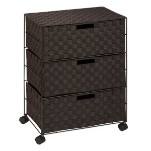 Honey Can Do 19.5 x 26 Espresso 3 Drawer Rolling Chest With Wheels