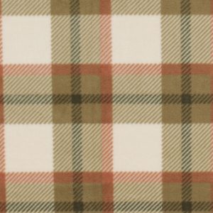 Cream   Olive Plaid Anti Pill Fleece Fabric