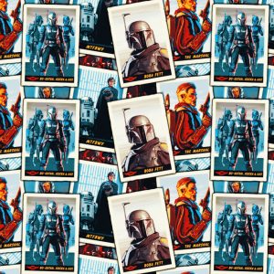 Mandalorian New Card Stack Cotton Fabric