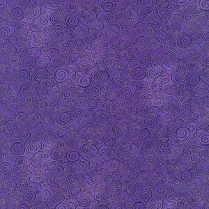 Hi Fashion Purple Swirls Premium Metallic Cotton Fabric