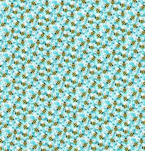 Fabric Traditions Packed Bees Aqua Novelty Cotton Fabric