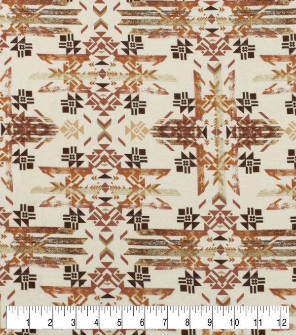 Neutral Aztec Super Snuggle Flannel Fabric - Image 3