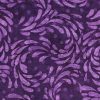 Purple Petal Swirls Batik Cotton Fabric