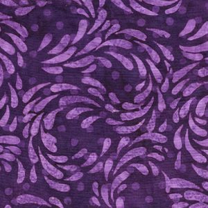 Purple Petal Swirls Batik Cotton Fabric