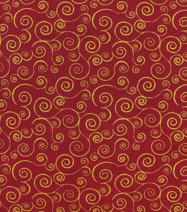 Scrolls Christmas Glitter Cotton Fabric
