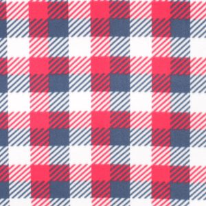 Patriotic Plaid Blizzard Prints Fleece Fabric