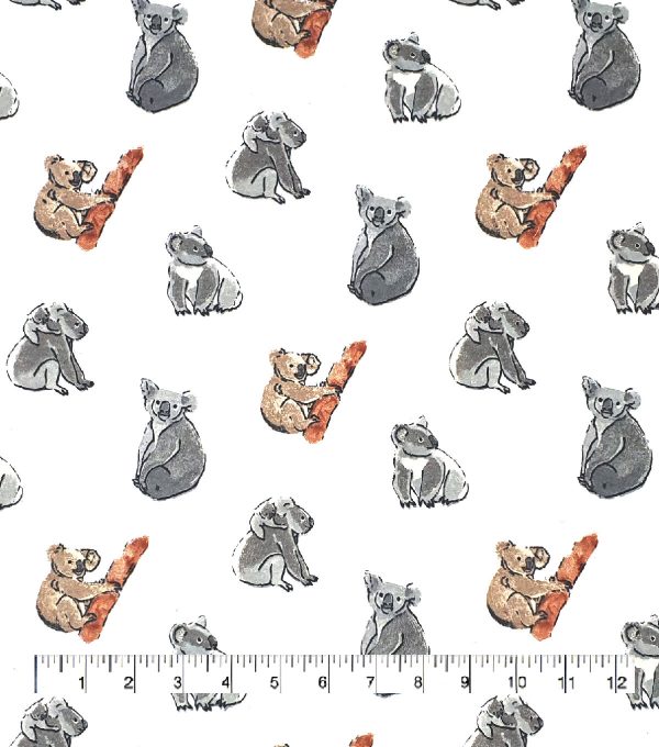Koala Super Snuggle Flannel Fabric - Image 2
