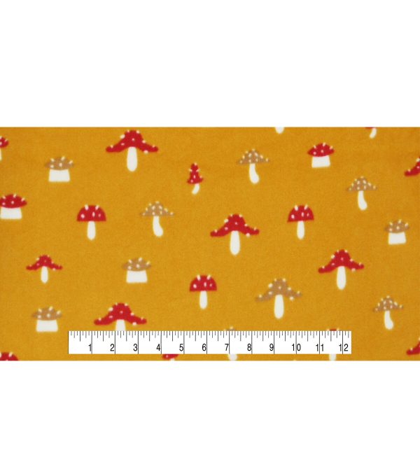 POP! Fall Mushrooms Lightweight Fleece Fabric - Image 2