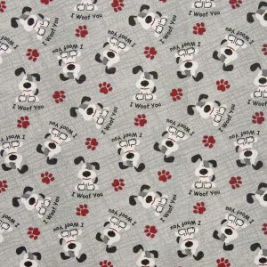 I Woof You Novelty Cotton Fabric