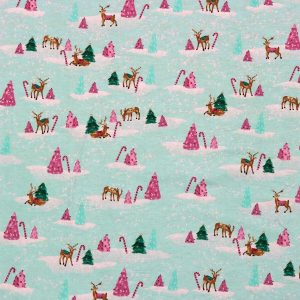 Forest Animals on Blue Super Snuggle Christmas Flannel Fabric