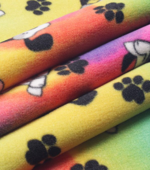 Pride Paw Prints With Dogs Anti Pill Plush Fleece Fabric - Image 3
