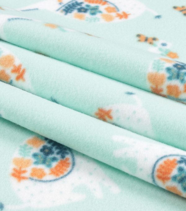 Floral Elephant Blizzard Fleece Fabric - Image 2