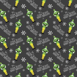 Elves   Snowflakes Christmas Cotton Fabric